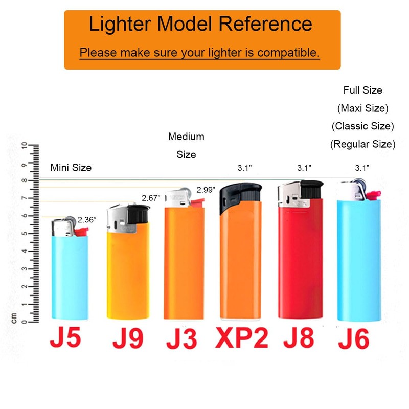 Lucklybestseller Metal Leather Lighter Case Cover Holder for Bic Mini