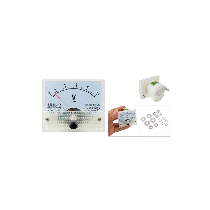 uxcell 85L1 AC 0-10V Rectangle Analog Panel Volt Meter Gauge