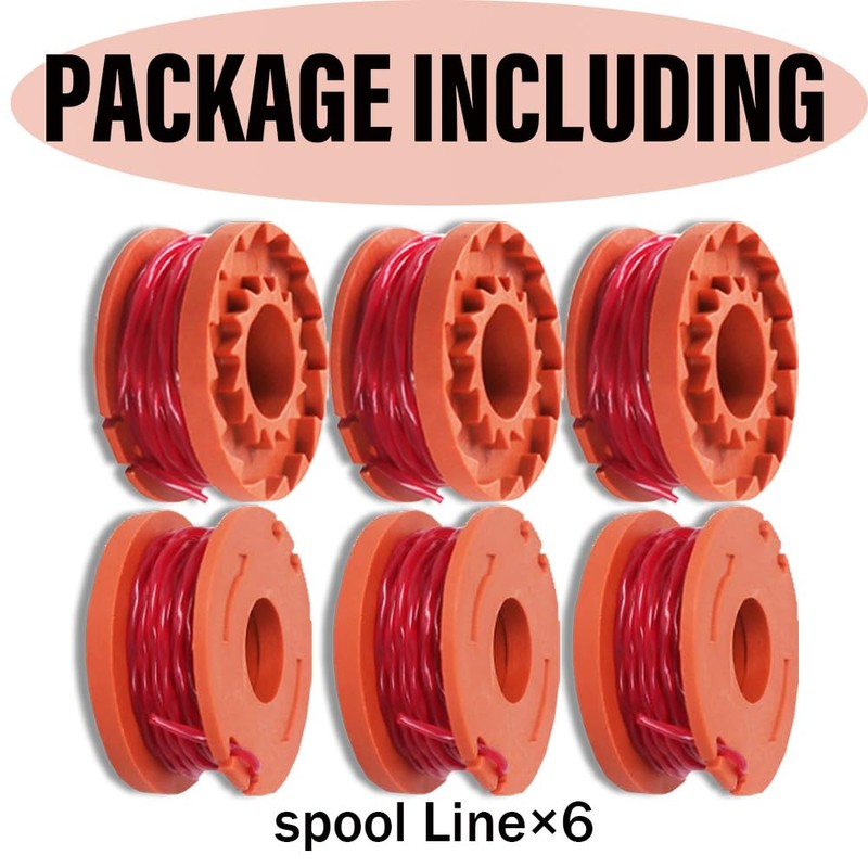 Qingriver 6 Pcs Strimmer Wire,Compatible with Worx,Ø1.65mm 3 meters,Replacement for