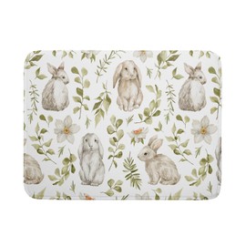 aportt Easter Bunny Rabbit Rooster Floral Pattern Microfiber Dish Drying Mat, 18 x 24 Inch, Non-Slip, Absorbent, Machine Washable