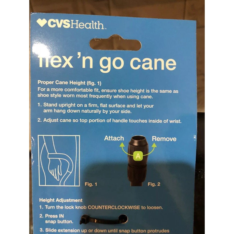 Flex N Go 39.5 Inch Adjustable Foldable Tripod Walking Cane,