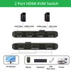4K@60Hz KVM Switch HDMI 2 Port, USB HDMI Switch Selector