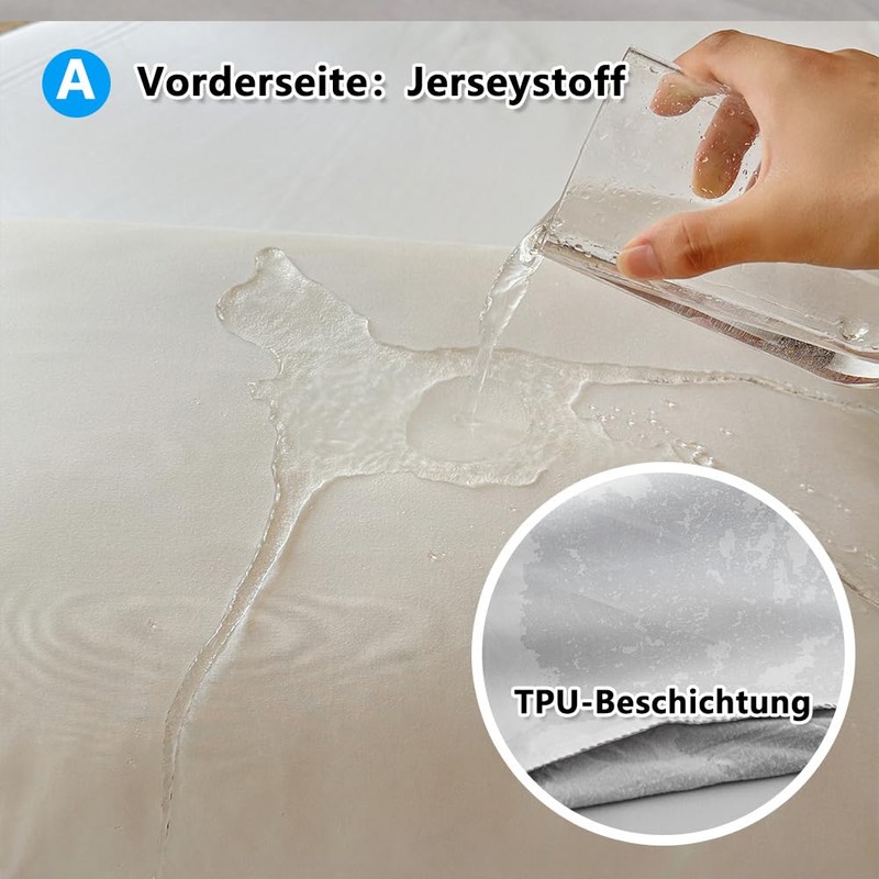 Waterproof Jersey Duvet Cover, One-Sided Waterproof Protective Cover for Children,