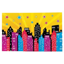 Fun Express - Superhero Girl Backdrop Banner for Birthday - Party Decor - Wall Decor - Preprinted Backdrops - Birthday - 3 Pieces