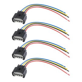 SCUARI 4PCS Ignition Coil Connector,Ignition Coil Wire Harness,Car Accessories Ignition Coil Female Connector Plug Harness Pigtail,4 Wire Automotive Coil Winee Cable,Replace #90980-11885 90980-11885