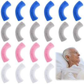 Boao 20 Pieces Nasal Cannula Ear Cushions Soft Oxygen Ear Pads Oxygen Tubing Cushion Comfort Cannula Wrap Cover Supplies Accessories(Gray, Dark Blue, Pink, White)