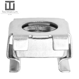 Techtanium® Cage Nuts [for Sheet Thickness 1.8 mm to 3.2 mm] M8 Made of A2 Stainless Steel (Pack of 20) | Box Nuts | Insert Nuts | Sheet Nuts