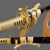 Handmade Gold Blade Japanese Samurai Sword Hand Etching engrave Gold