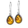 Sterling Silver Amber Classic Teardrop Earrings