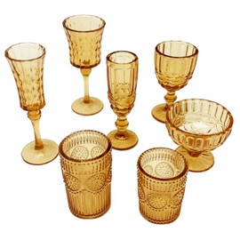 PRETTYLIFE 7PCS Miniature Dollhouse Cups Mini Ice Cream Wine Glass Water Drink Cups Set for DIY 1:6 Miniature Kitchen Accessories Micro Scene Decor (Brown)