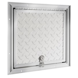 RecPro RV Square Baggage Door | Diamond Surface Plate | Aluminum Construction | One Keyed Lock | Made in The USA | for RVs, Campers, Trailers, and More (10")