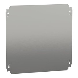 Square D by Schneider Electric NSYMM44 Multipurpose Plain Mounting Plate for Electrical Boxes, Compatible with Spacial CRN, S3D, S3X, and PLM Enclosures, Galvanized Steel, 400mm H x 400mm W