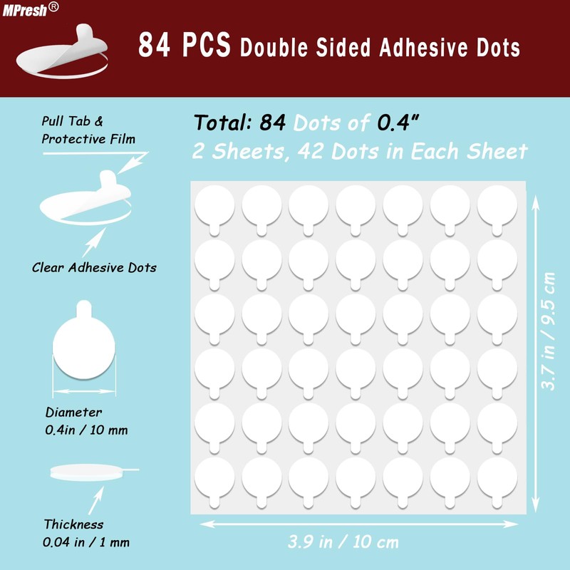 MPresh Strong Adhesive Dots Double Sided, Clear Museum Putty, Sticky