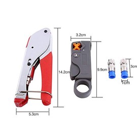 FTVOGUE RG6/RG59 Cable coaxial Separador de cables Compresión F Conector Herramienta de alicates