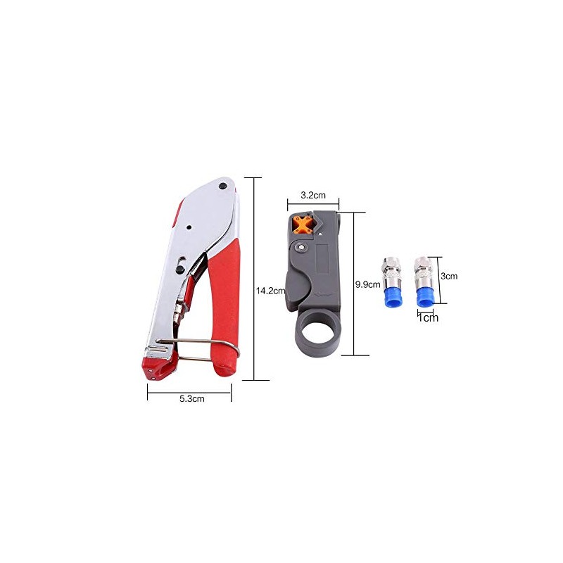FTVOGUE RG6/RG59 Cable coaxial Separador de cables Compresión F Conector
