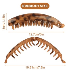 GNHG 4 Stück Banana Clip Pferdeschwanz Haarbananenspange Vintage Bananenspange für Dickes Haar 13 Cm Größen Haarspangen Damen Geschenke Damen