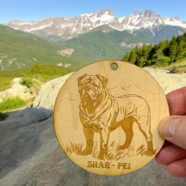 HipFlaskPlus Ornament - Shar Pei Dog Raw Wood