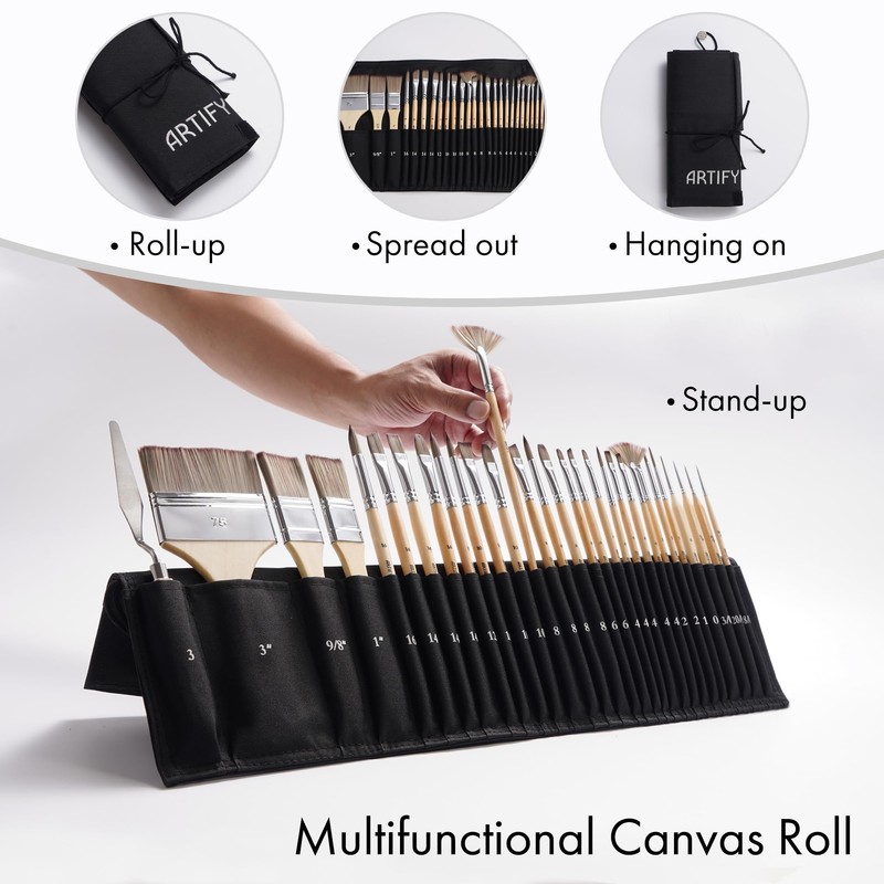 ARTIFY 30-Piece Expert Paint Brush Set, Upgraded Version, Complete Range