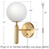 Dimmable Plug in Wall Sconces Set of 2, Hardwired or