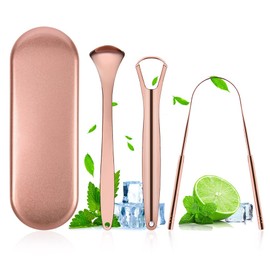 ACWOO Limpiador lingual, 3 unidades de raspador de lengua de acero inoxidable