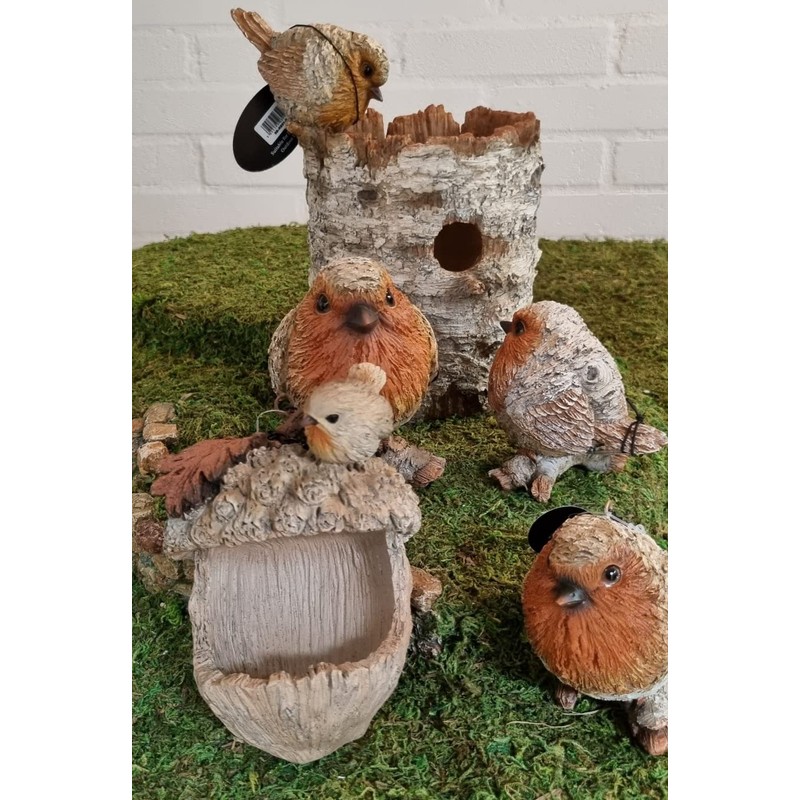 Vivid Arts - SB-ROBN-G Silver Birch Robin Wood Effect Garden