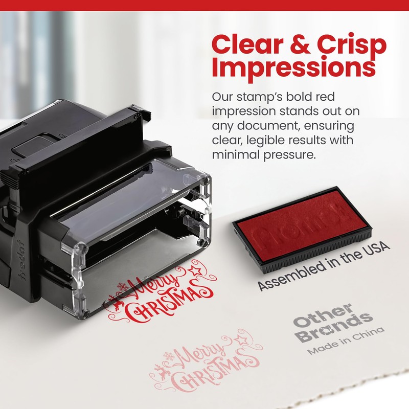Promot Merry Christmas - Self Inking Rubber Stamp - Ink