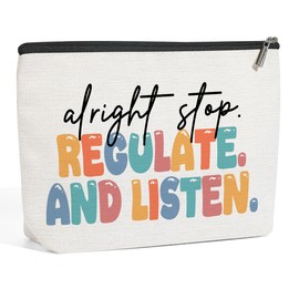 Funny Counselor Gifts for Women Counselor Appreciation Gifts Makeup Bag, Cosmetic Bag Travel Toiletry Bag Skincare Bag Sensory Regulation OT Gifts Psychologist Gifts for Women Teacher Birthday