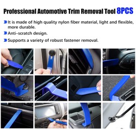 YOFOTHS 8PCS Auto Trim Removal Tool Kit No-Scratch Pry Tool Set for Car Audio Radio Dash Door Panel Molding Fastener Remover Tool Kit