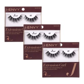 i-Envy 3 Pairs False Eyelashes J Curl Natural Lashes Salon Lash Extension Effect