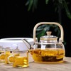Household Teapot 1000ml Large Capacity Multifunctional Borosilicate Teapot with Bamboo