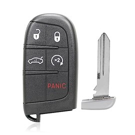 MACHSWON Smart 5 Buttons Black Car Replacement Key Fob Shell Case for Dodge Journey 2012-2016 Dart 2013-2016 Challenger 2012-2014 Durango 2012-2014