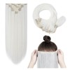 Clip In Human Hair Synthetic Full Head Hair Extension Highlights
