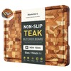 Teak Wood End Grain Cutting Board for Kitchen with Non-slip
