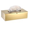 BTSKY Gold Rectangular Tissue Box Cover - Stainless Steel Tissue