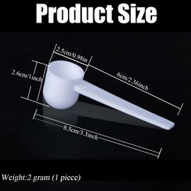 10Pcs 5 Gram/10 ml White Plastic Tablespoon Measuring Spoons with Long Handle Mini Powder Scoops Tiny Spoons for Measuring Coffee Grains Protein Spices (Round Bottom)