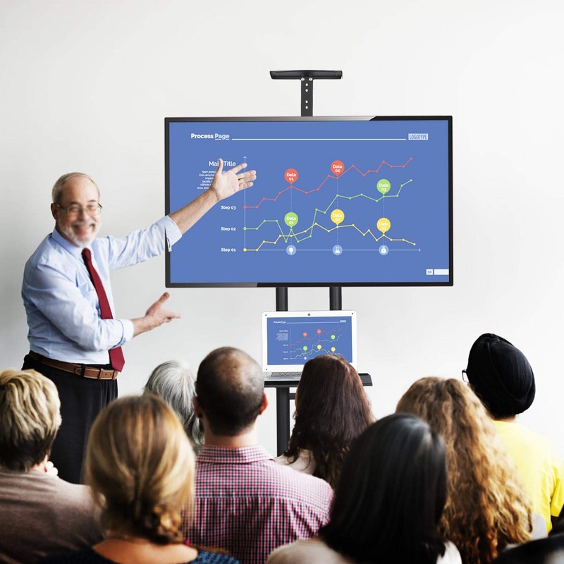 Yaheetech Adjustable Mobile TV Stand Rolling TV Cart Mount Universal