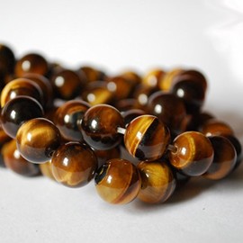 Grade A Natural Tiger's Tiger Eye Semi-Precious Gemstone Round Beads - 10mm