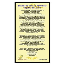 Gifts by Lulee, LLC Azabache y Coral Genuino con Tarjeta de San Luis Beltran - La Parte Dorada es Oro Enchapado y la Tarjeta de Ensalmo es en Espaol Solamente