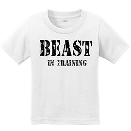 Anicelook Beast in Training Unisex Toddler T-Shirt (4T, White)