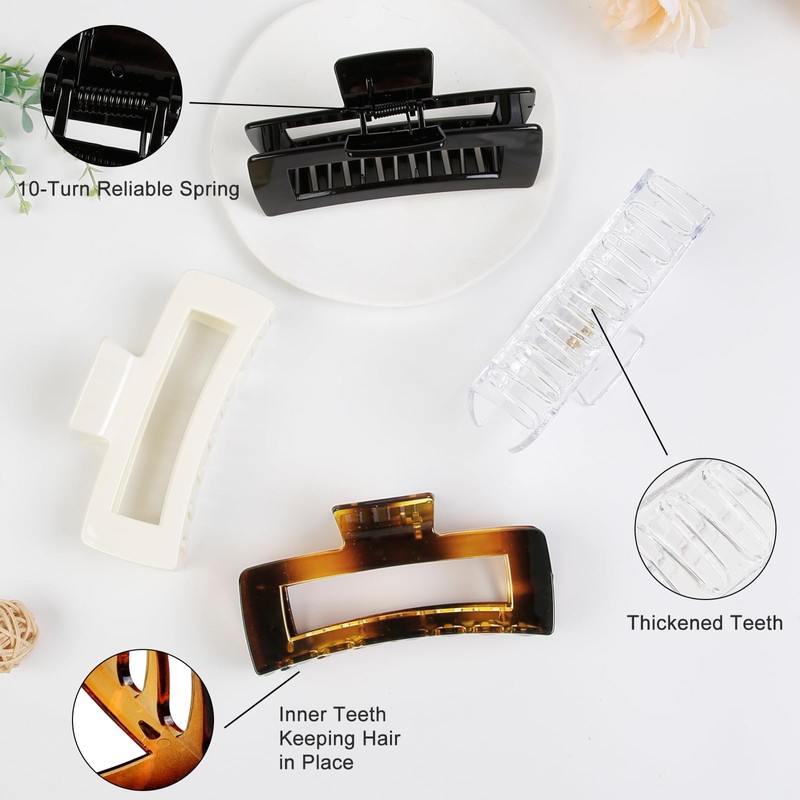 Extra Large Hair Claw Clips for Women, 5 Inch Unbreakable