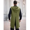 Runcati Mens Renaissance Hooded Surcoat Medieval Knight Sleeveless Tunic Tops
