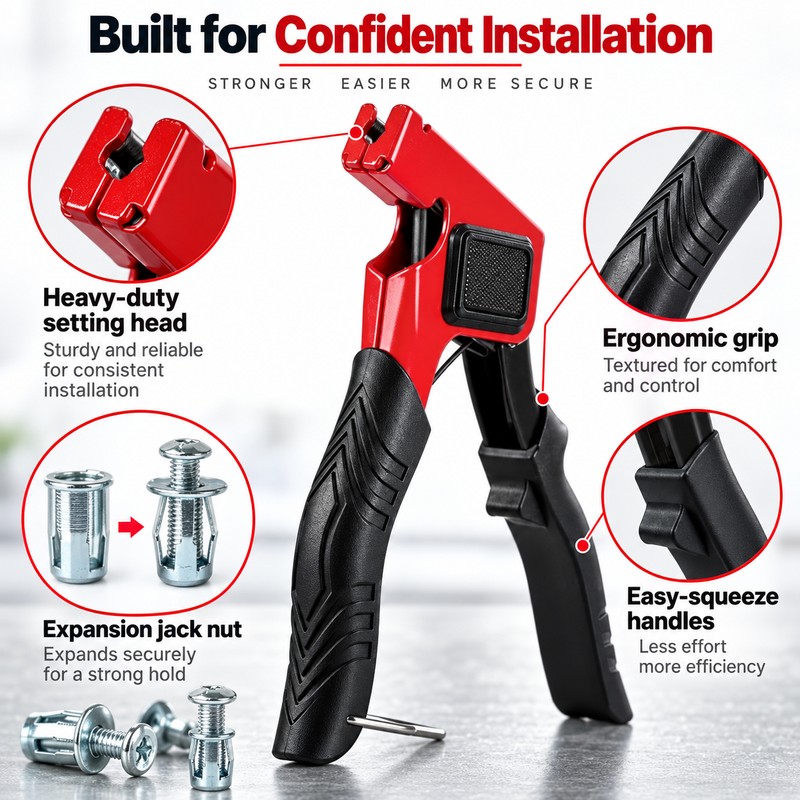 91-Piece Jack Nut & Rivet Gun Set for Metalworking –
