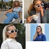 OSAGAMA Retro Sunglasses Rectangular Chunky Glasses UV Protection for Men
