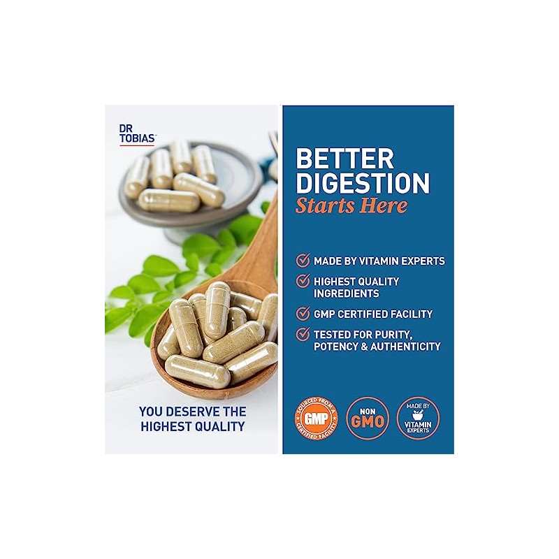 Dr. Tobias Super Digestive Enzymes, Plant-Based, Non-GMO by Dr. Tobias