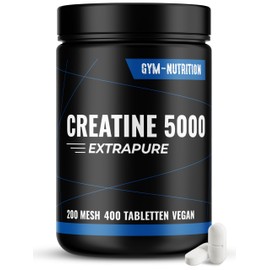 Creatine Monohydrate Capsules High Dose - 400 Tablets - 200 Mesh, Creatine Vegan & Produced in Germany