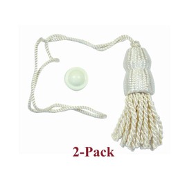 Roller Window Shade 3" Double Cap Shade Tassels & Higbee Screw Buttons - Cream (2-Pack)
