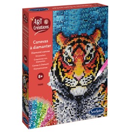 Sentosphère 3902027 Tiger Rhinestone Painting Kit Creative Kit DIY for Children and Adults
