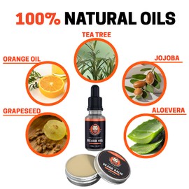Beard Care Essentials for Men - Softens and Soothes with Conditioner, Organic Oil, Balm and Premium Comb (Cologne Scented)