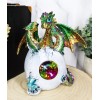 Green Emerald Crystal Hydra 3 Headed Dragon Hatchling In Egg