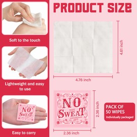 BUAEL 50 pieces of antiperspirant deodorant wipes and body wipes individually wrap underarm underarm sweating Rose and travel to clean skin for female male teenagers